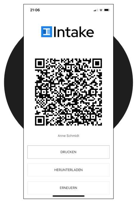 Screenshot von Intake